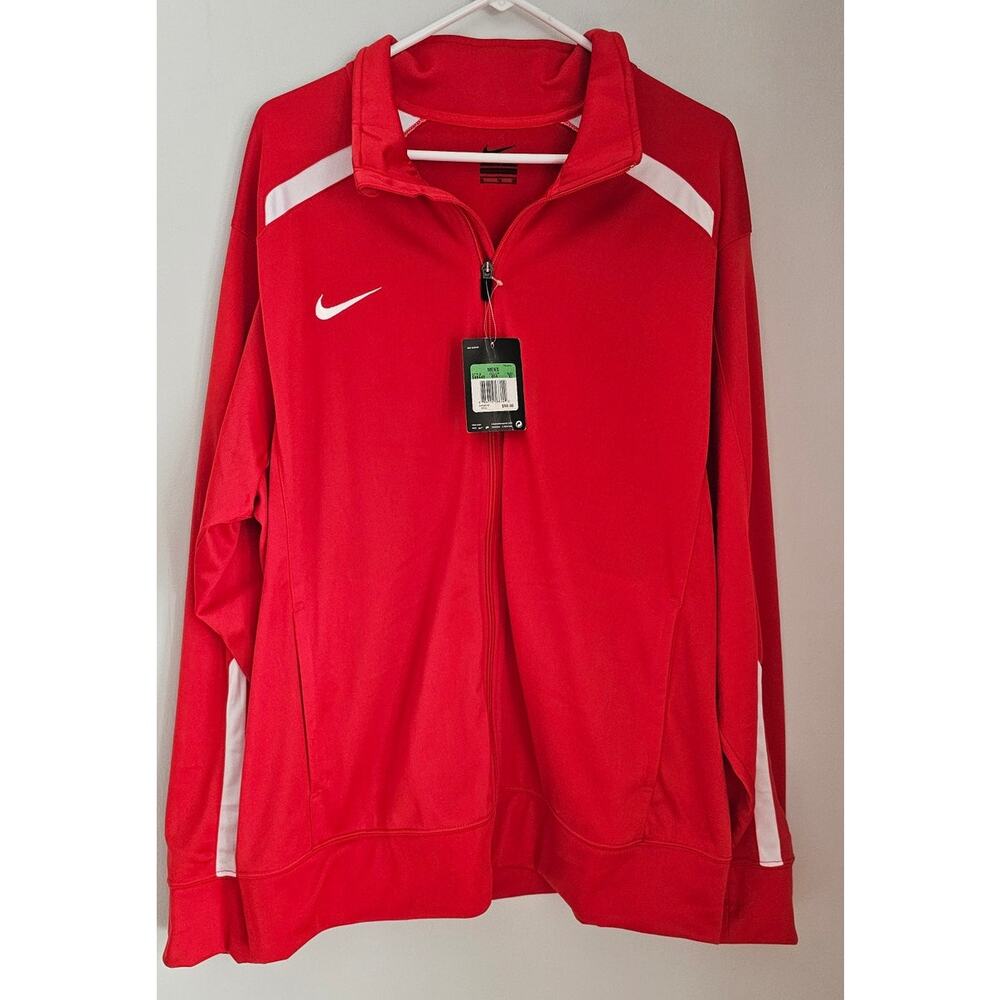 Nike Team Overtime Jacket Red Full-Zip Track Training Sports Jacket. Mens Sz XL